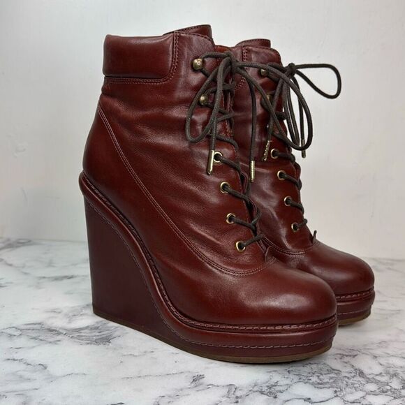 Marc by Marc Jacobs Leather Wedge Booties 39 - Picture 1 of 8
